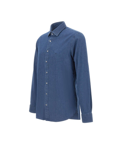MICHAEL MICHAEL KORS Camicia in denim slim BLUE Uomo 