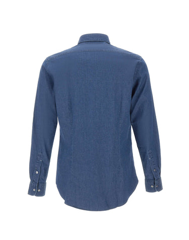 MICHAEL MICHAEL KORS Camicia in denim slim BLUE Uomo 