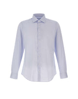 MICHAEL MICHAEL KORS Camicia in cotone dobby Light Blue Uomo 