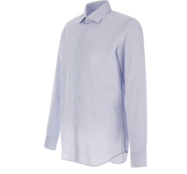 MICHAEL MICHAEL KORS Camicia in cotone dobby Light Blue Uomo 
