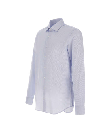 MICHAEL MICHAEL KORS Camicia in cotone dobby Light Blue Uomo 