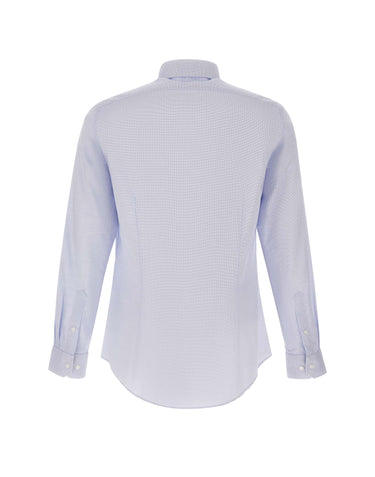 MICHAEL MICHAEL KORS Camicia in cotone dobby Light Blue Uomo 