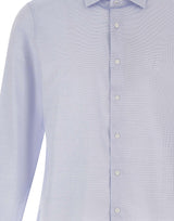 MICHAEL MICHAEL KORS Camicia in cotone dobby Light Blue Uomo 