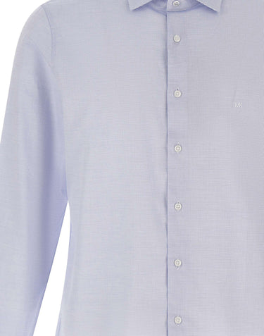 MICHAEL MICHAEL KORS Camicia in cotone dobby Light Blue Uomo 