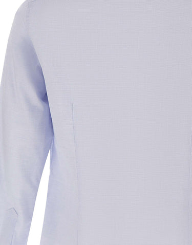 MICHAEL MICHAEL KORS Camicia in cotone dobby Light Blue Uomo 