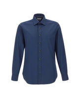 MICHAEL MICHAEL KORS Camicia slim fit in cotone BLUE Uomo 