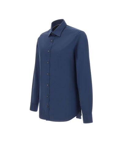 MICHAEL MICHAEL KORS Camicia slim fit in cotone BLUE Uomo 
