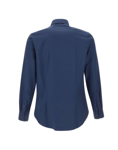 MICHAEL MICHAEL KORS Camicia slim fit in cotone BLUE Uomo 