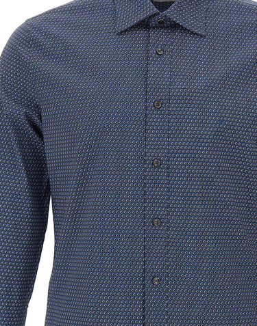 MICHAEL MICHAEL KORS Camicia slim fit con micro fantasia BLUE Uomo 