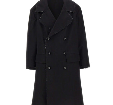 MM6 MAISON MARGIELA Cappotto in lana con bordi grezzi BLACK Donna 