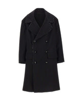MM6 MAISON MARGIELA Cappotto in lana con bordi grezzi BLACK Donna 