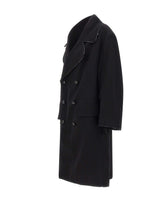 MM6 MAISON MARGIELA Cappotto in lana con bordi grezzi BLACK Donna 