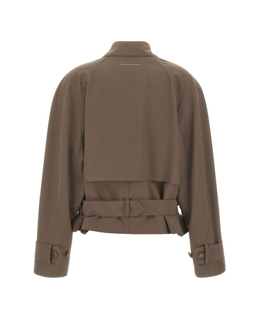 Giacca in misto lana con cintura S52AM0361 M35436123 MM6 MAISON MARGIELA 