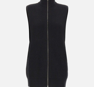 MM6 MAISON MARGIELA Gilet in lana con zip BLACK Donna 
