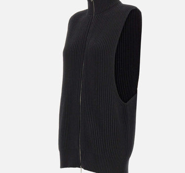 MM6 MAISON MARGIELA Gilet in lana con zip BLACK Donna 