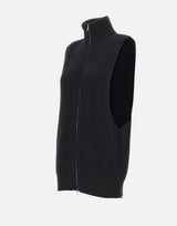 MM6 MAISON MARGIELA Gilet in lana con zip BLACK Donna 