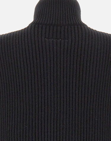 MM6 MAISON MARGIELA Gilet in lana con zip BLACK Donna 