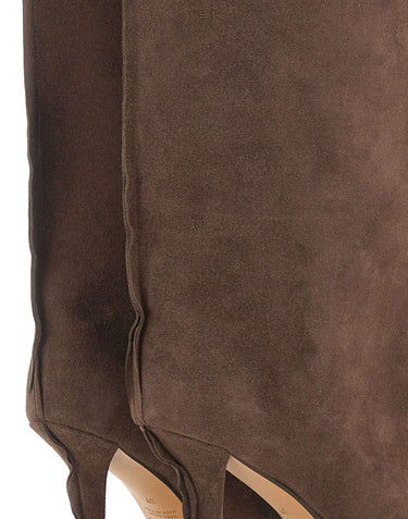 Stivali in suede con punta Anatomic S59WW0123 P6385T2154 MM6 MAISON MARGIELA 