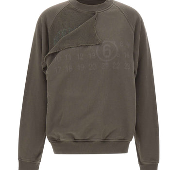 MM6 MAISON MARGIELA Felpa con dettaglio trompe l'oeil GREY Donna 