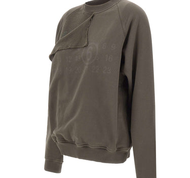 MM6 MAISON MARGIELA Felpa con dettaglio trompe l'oeil GREY Donna 