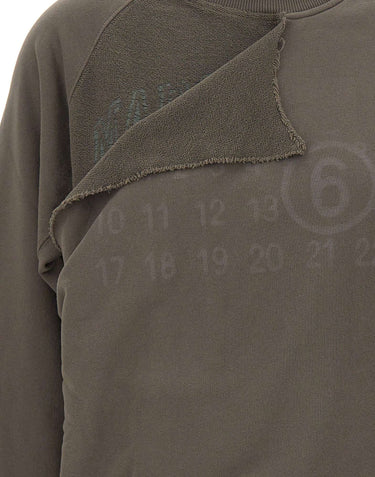 MM6 MAISON MARGIELA Felpa con dettaglio trompe l'oeil GREY Donna 