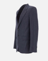MM6 MAISON MARGIELA Blazer in lana con orli sfrangiati BLUE Uomo 