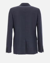MM6 MAISON MARGIELA Blazer in lana con orli sfrangiati BLUE Uomo 