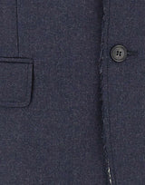 MM6 MAISON MARGIELA Blazer in lana con orli sfrangiati BLUE Uomo 