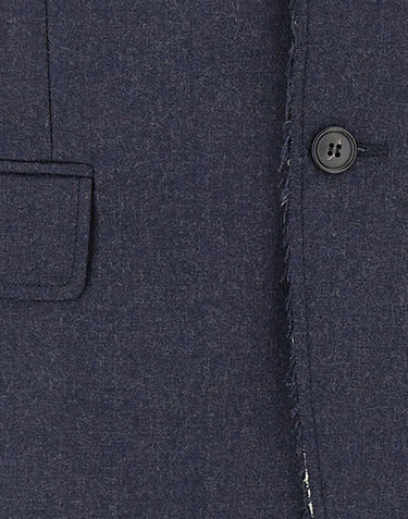 MM6 MAISON MARGIELA Blazer in lana con orli sfrangiati BLUE Uomo 