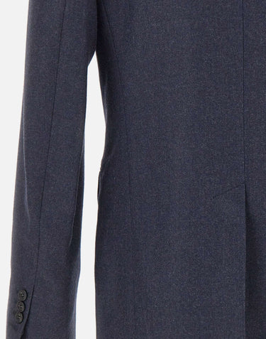 MM6 MAISON MARGIELA Blazer in lana con orli sfrangiati BLUE Uomo 