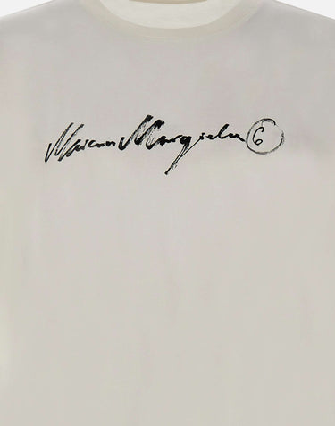 MM6 MAISON MARGIELA T-shirt con firma Margiela WHITE Uomo 