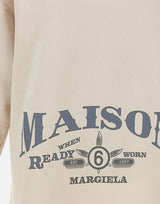 MM6 MAISON MARGIELA Felpa con stampa logo BEIGE Uomo 