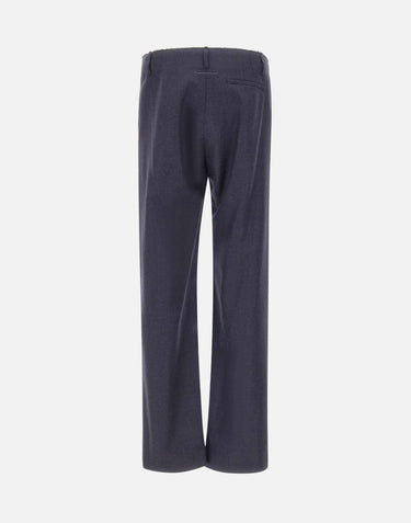 MM6 MAISON MARGIELA Pantaloni in lana con orli sfrangiati BLUE Uomo 