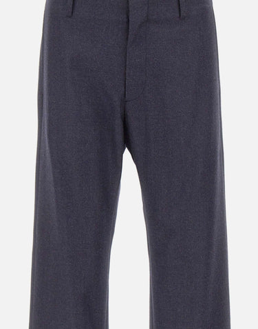 MM6 MAISON MARGIELA Pantaloni in lana con orli sfrangiati BLUE Uomo 