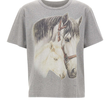 MM6 MAISON MARGIELA T-shirt con stampa cavalli GREY Uomo 