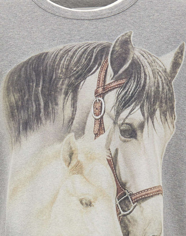 MM6 MAISON MARGIELA T-shirt con stampa cavalli GREY Uomo 