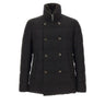 MONTECORE Piumino doppiopetto in lana BLACK Uomo 
