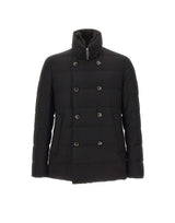 MONTECORE Piumino doppiopetto in lana BLACK Uomo 
