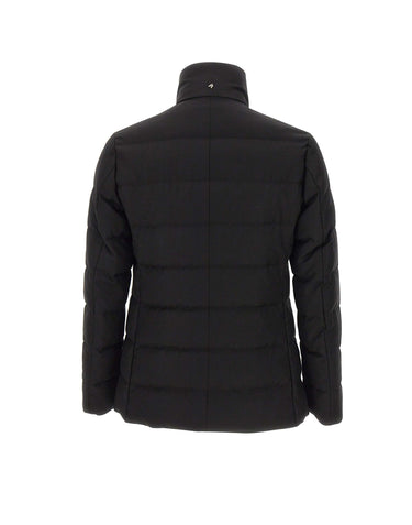 MONTECORE Piumino doppiopetto in lana BLACK Uomo 