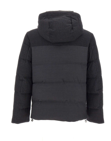 MONTECORE Piumino in lana con doppia texture GREY Uomo 