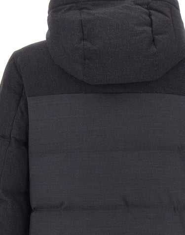 MONTECORE Piumino in lana con doppia texture GREY Uomo 