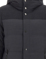 MONTECORE Piumino in lana con doppia texture GREY Uomo 