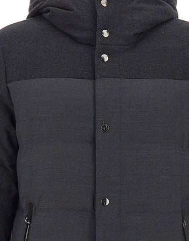 MONTECORE Piumino in lana con doppia texture GREY Uomo 