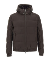 MONTECORE Piumino in lana vergine superfine BROWN Uomo 