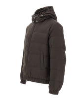 MONTECORE Piumino in lana vergine superfine BROWN Uomo 