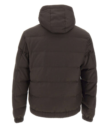 MONTECORE Piumino in lana vergine superfine BROWN Uomo 