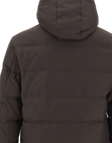 MONTECORE Piumino in lana vergine superfine BROWN Uomo 