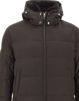 MONTECORE Piumino in lana vergine superfine BROWN Uomo 