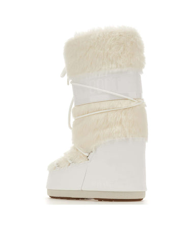 MOON BOOT Stivali "Icon Faux Fur" WHITE Donna 
