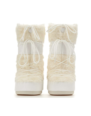 MOON BOOT Stivali "Icon Faux Fur" WHITE Donna 